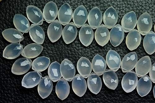 8 Inch Strand,Grey Chalceny Faceted Marquise Shape Briolettes, Size 8x12mm Approx Code-HIGH-57444