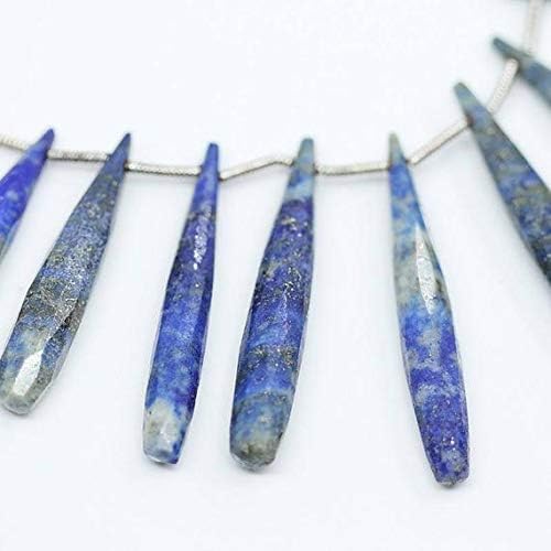 Natural Blue Lapis Lazuli Faceted Tear Drop Briolette Gemstone Loose Craft Beads Strand 3.5 Inch Long 40mm 26mm Code-HIGH-26500