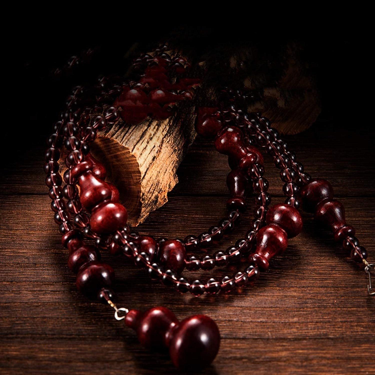 Natural Wooden Beads Door String, Natural Peach Wood Handmade, Indoor and Outdoor Partition Punch-Free Design, Customizable Beaded Curtain (Color : A, Size : 29 strands-115x212cm)