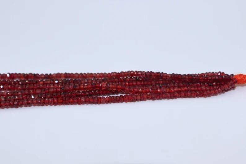 Padparadscha Red Sapphire Faceted Rondelle Beads 2.5-3 mm Padparadscha Sapphire Beads Blood Red Sapphire Rondelle Beads