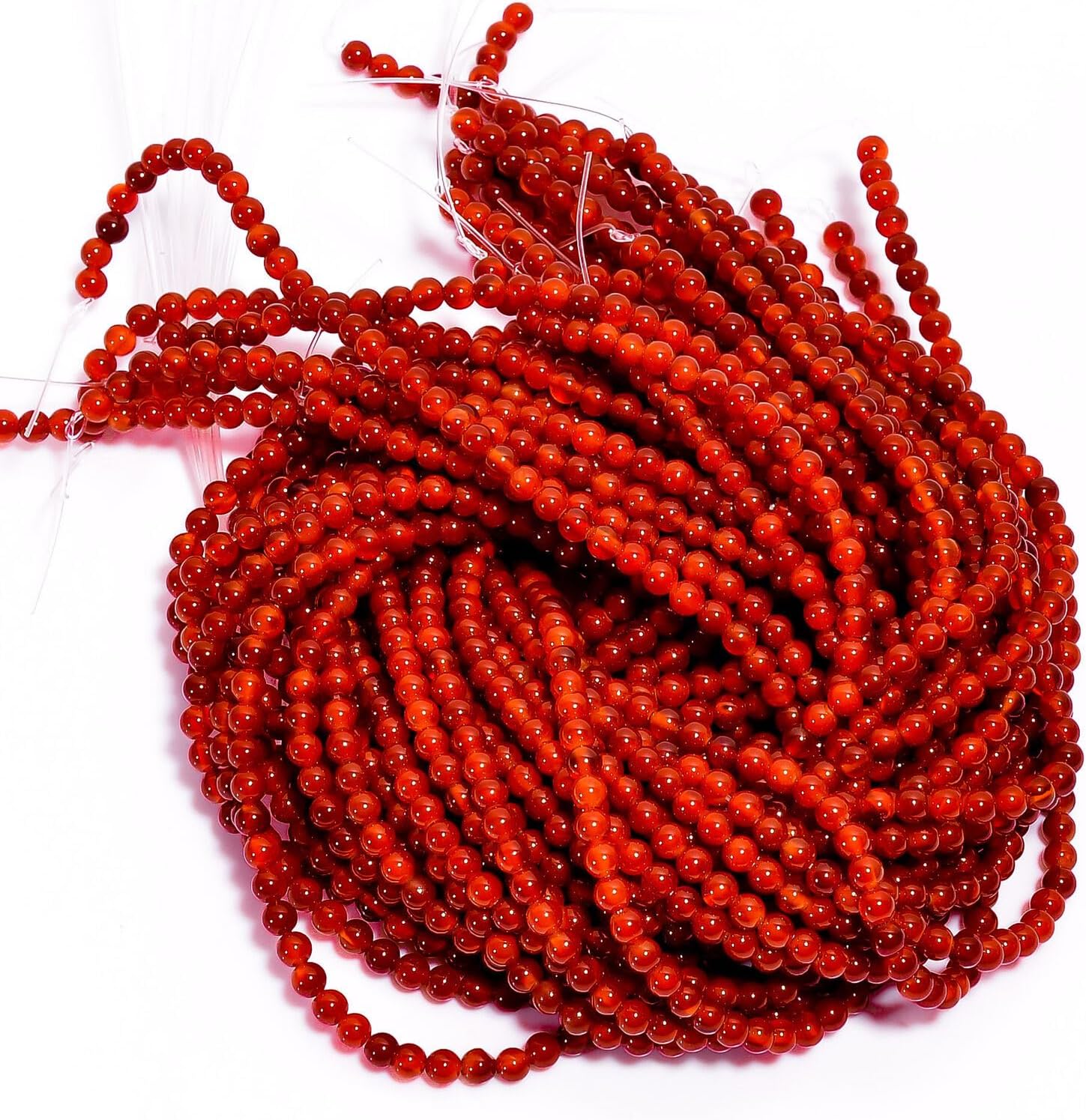 Natural Red Onyx Gemstone Round Shape Smooth Beads 4X4.5 mm 50 Strand 15