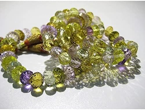 BEADS GEMSTONE 1 Strand Natural Multi Gemstone Faceted Rondelles, 9mm to 14mm Each, 16 Inch Code-HIGH-17695