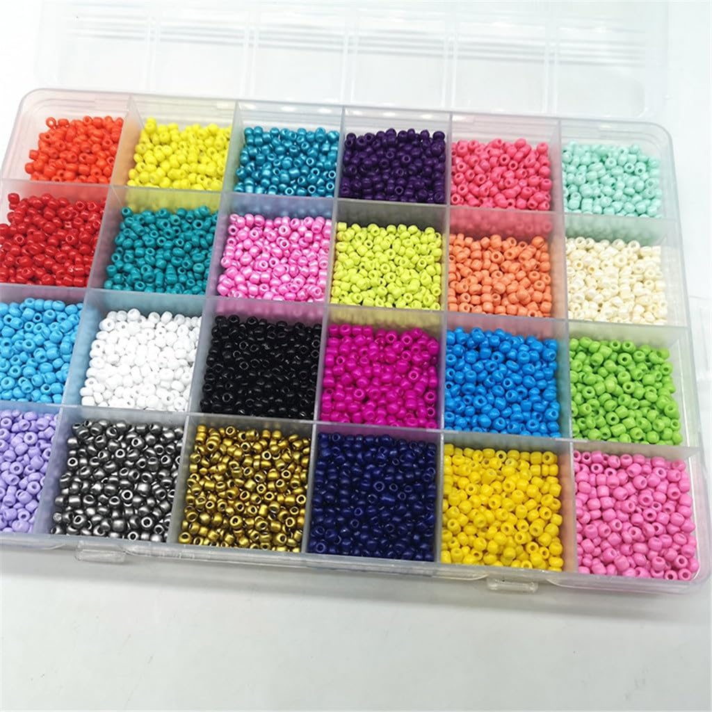 Painted Glass Colored Rice Beads DIY Handmade Necklace Bracelet Beaded Letter Bead Material Set