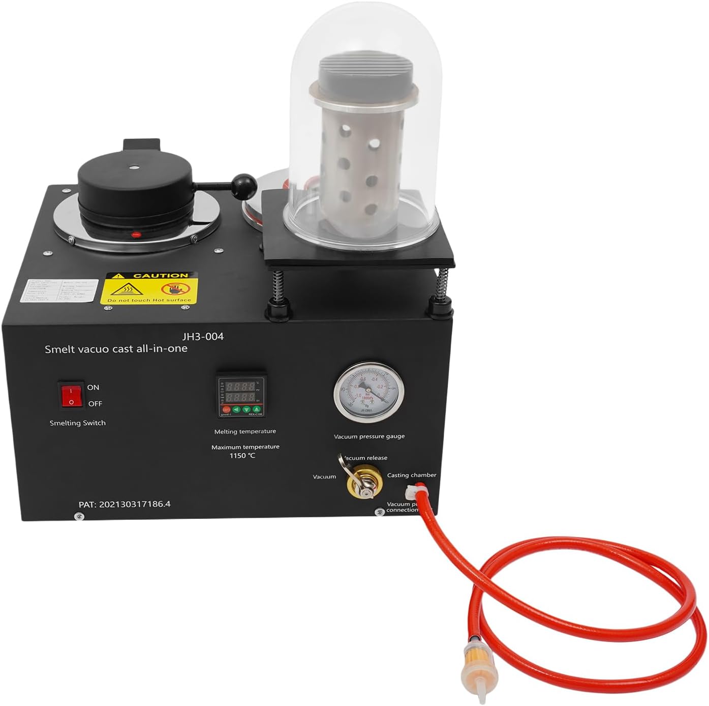 HCYHSLH 2Kg Vacuum Investing Casting Machine, Jewelry Spot Welder, 110V 1500W Electric Silver Metal Casting Tool Steel 1/3HP 2102℉ Freestanding Melting Desktop Machines for Art Manufacturers