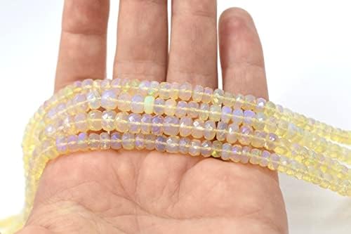 13 inch Strand of Natural gem Ethiopian Opal, 3-6 mm Rondelle Faceted Beads for DIY Jewelry Making. | Beads_03842, as per photo