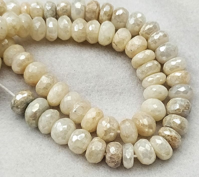 13 inch Strand of Natural gem Mystic Plated silverite, 5.5-8.5mm rondelle Faceted Beads for DIY Jewelry Making. | Beads_05782