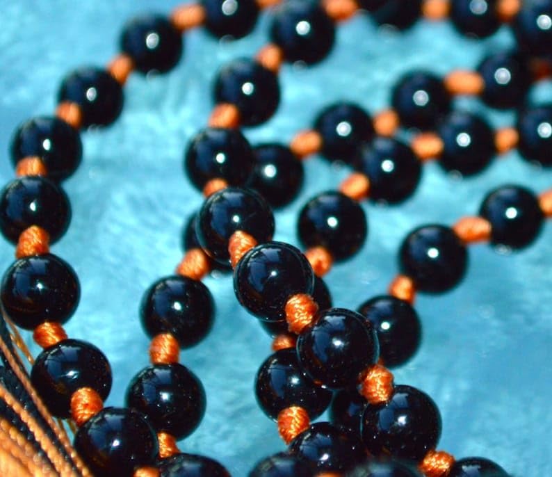 Natural Tourmaline 6mm 108 Mala Beads, Spiritual, Meditation Beads, Reiki, Japa Mala, Buddhist Prayer Beads, Yoga Bracelet, healing beads LKMALA-RRGU-1803