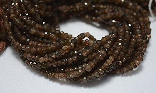 5 Strands Andalusite Beads, Andalusite Gem Stone, 4mm Beads, Faceted Rondelle, Gemstone for Jewelry, 13.5 Inches
