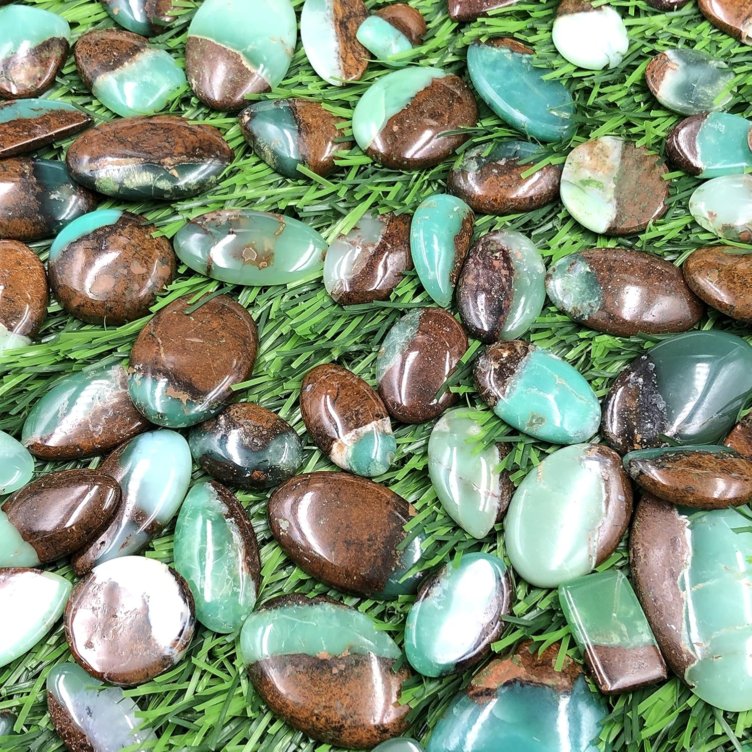 Natural BIO CHRYSOPRASE Gemstone Loose Cabochon Lot For Jewelry Making, Loose Gemstone For Ring, Earring & Pendant Necklace, Jewelry Making Cabochons, Healing Gemstones