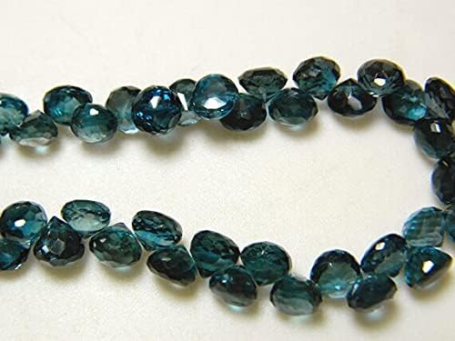 London Blue Topaz Beads, Blue Topaz Onion Briolettes, Faceted Beads, 6mm Beads, 8 Inch Strand