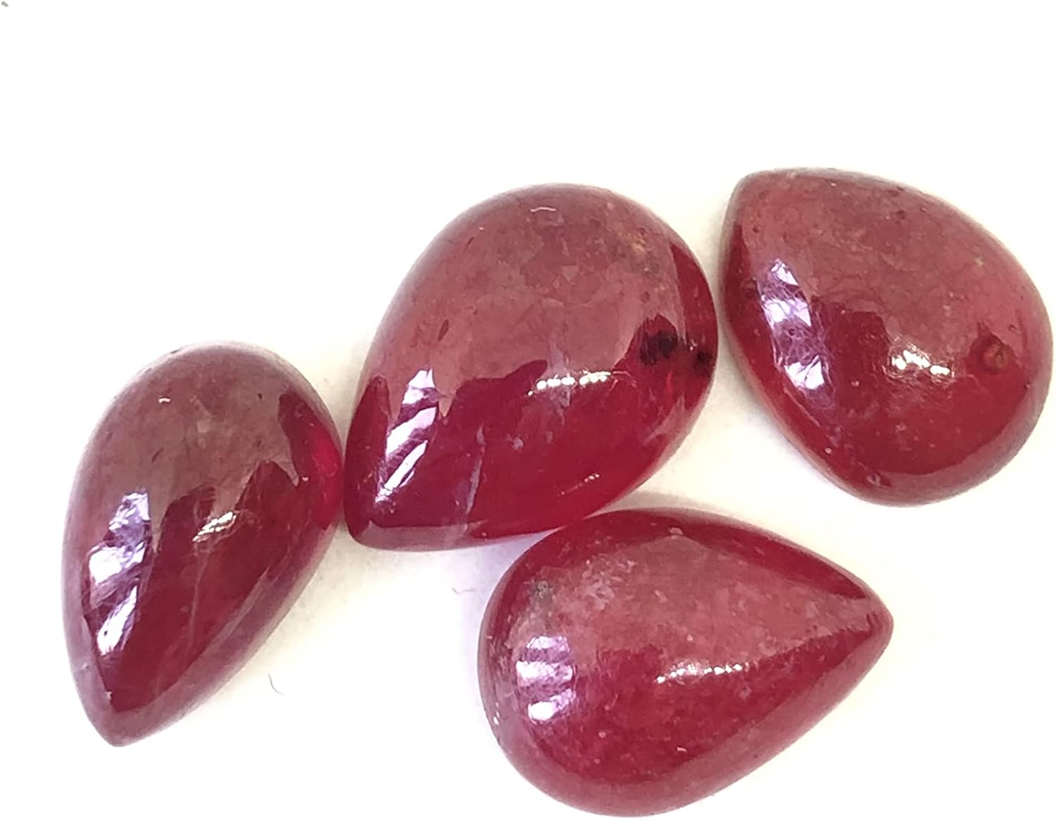 29.70 Ct Deep Red Ruby Pear Shape Cabochon Size 12.50 To 14 mm Wholesale 4 Pieces Lot Loose Gemstone Best For Making Jewelry Design Set