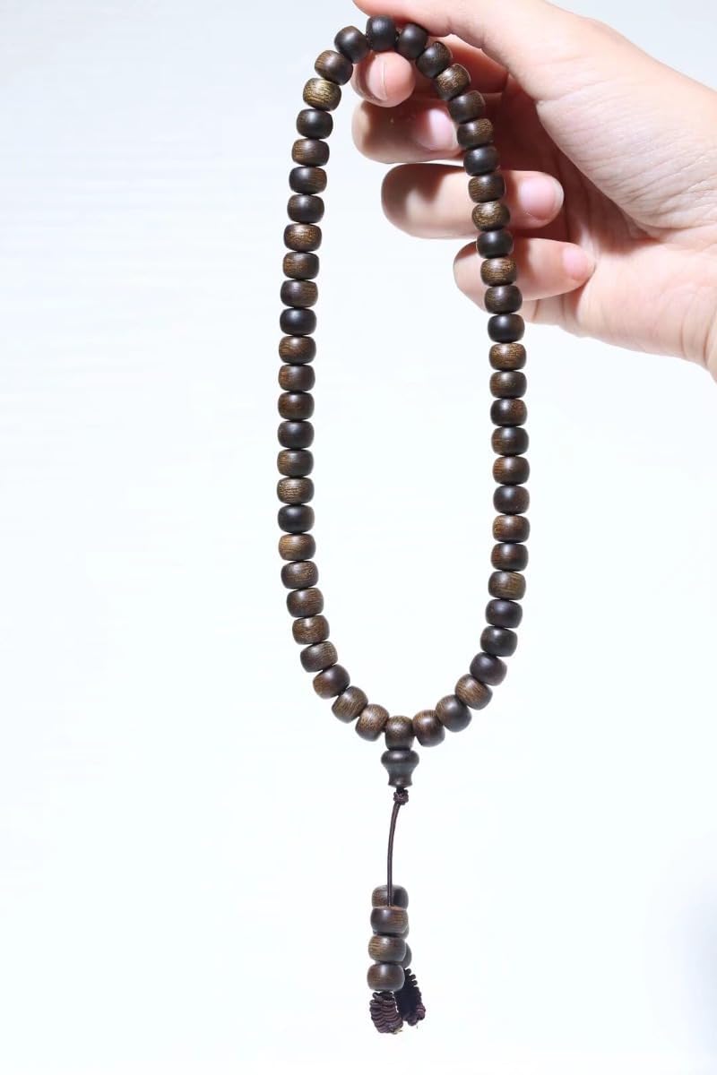 Brunei Qinan agarwood Apple Beads, 8mm*54 Beads, Nine-Part Meditation Beads with a Sweet, Cool, Milky Fragrance and Soft Qinan Texture