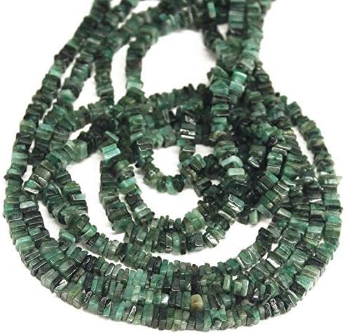1 Strand Emerald heishi Cube squresmooth 16'' Long Strand Gemstone Beads, Jewelry Supplies for Jewelry Making, Bulk Beads, for Meditation Jewellery Gemstone 4mm