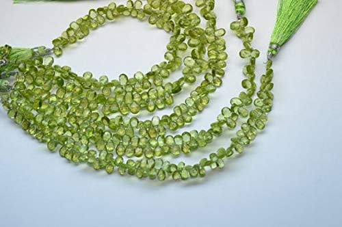 8 Inch Long Strand 6-8mm Natural Perit Faceted Pear Shape Briolette Beads Strand Code-HIGH-60046