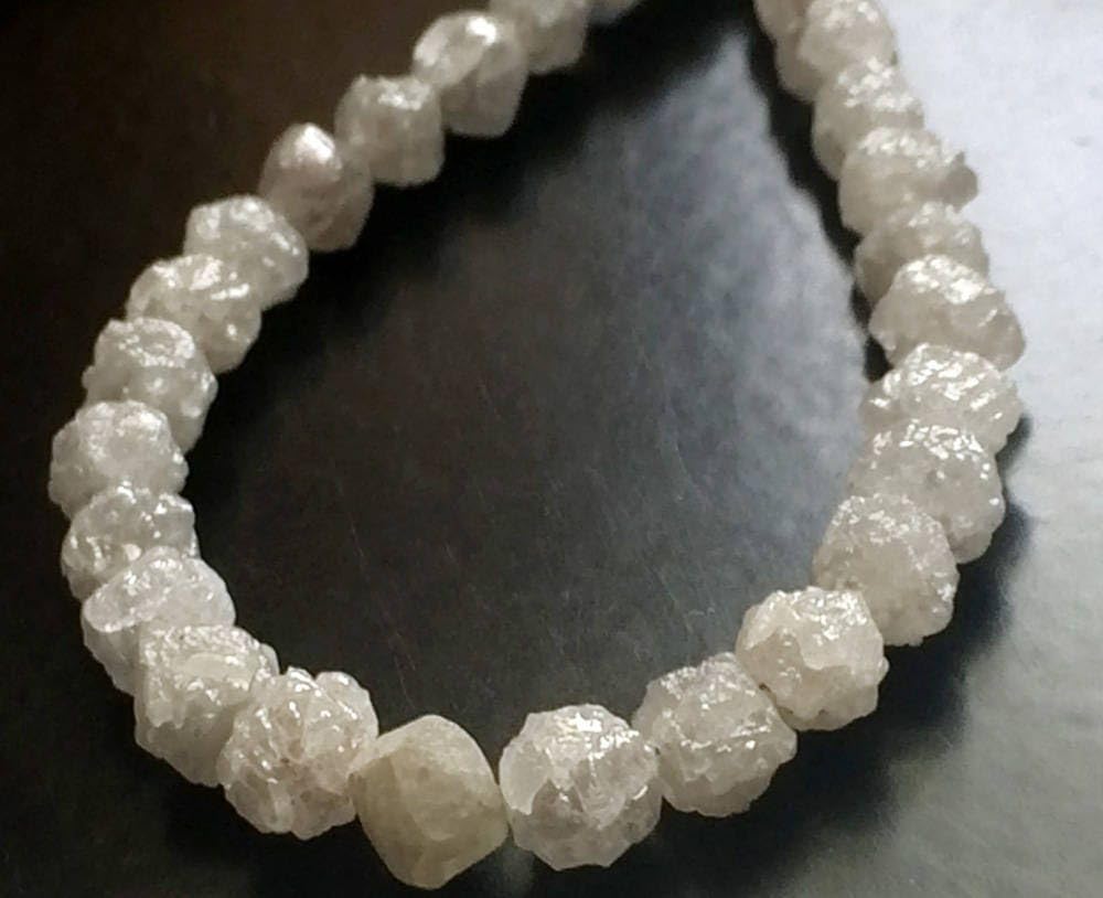 3.5-4.5mm Natural Rondelle White Raw Diamond Beads, Large Rough Diamond Rondelle Beads, Raw Diamond Beads for Jewelry (5Pcs to 10Pcs), 4-5 MM Approx, 10 PCS