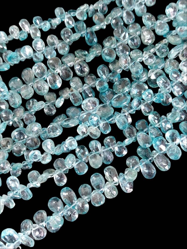 Natural Zircon Pear Faceted Beads 4X7-6X8 Mm 8 inch Long String Jewelry Making Gemstone Beads for Necklace Bracelet