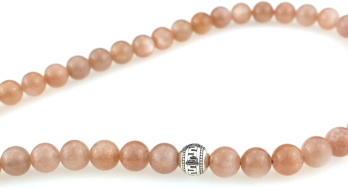 Muslims Islamic Dhikr 99 Tasbeeh Tasbih Prayer Beads, Moonstone Beads with Tassel