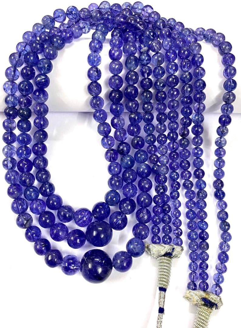 Natural Tanzanite Round soomth Beads 5X9 22 inch Long String Jewelry Making Gemstone Beads for Necklace Bracelet