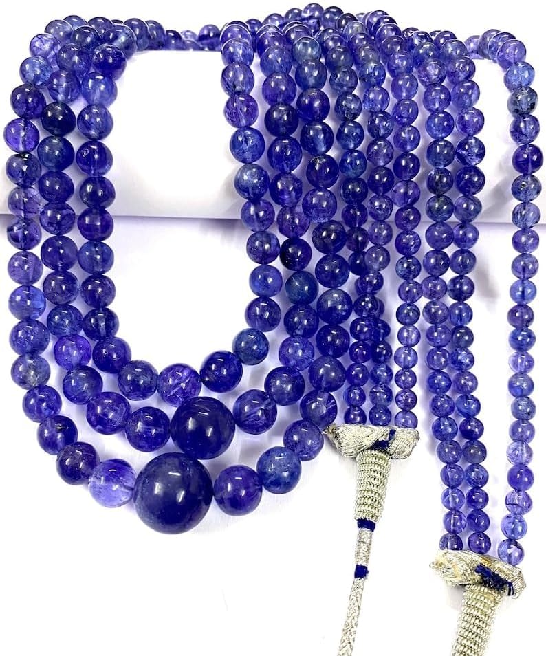 Natural Tanzanite Round soomth Beads 5X9 22 inch Long String Jewelry Making Gemstone Beads for Necklace Bracelet