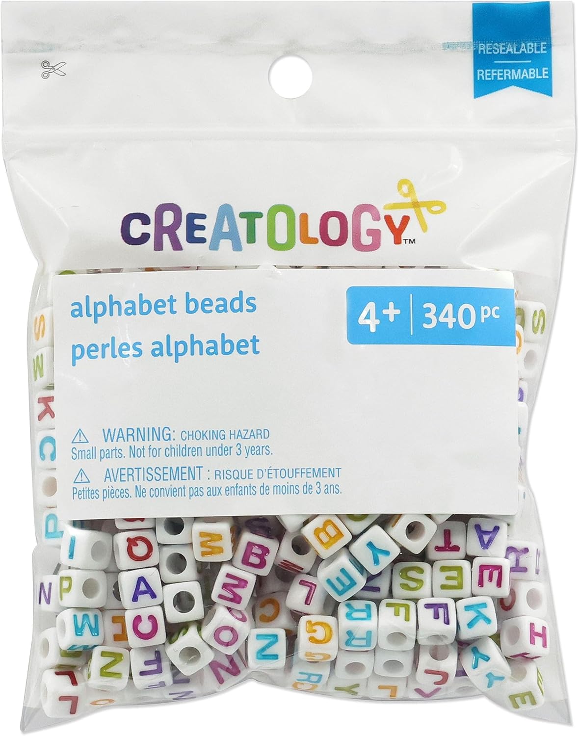 Creatology Multicolor Alphabet Beads, 12 Packs: 340 ct. (4,080 Total), 6.5mm