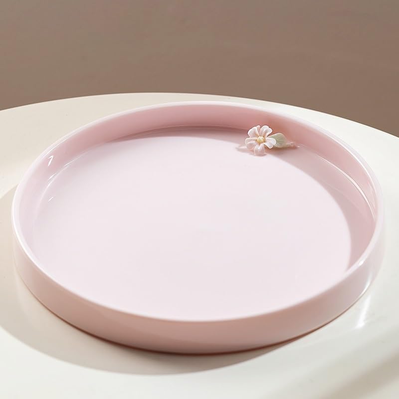 Tray Ceramic Dry Tea Tray Tea Set Accessories Tea Tray Tray Home Small Simple Pink Light Luxury Tea Table Tray Serving Trays