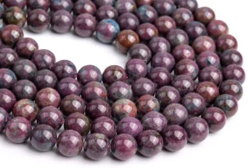 Full Strand 10MM Genuine Natural Purple Red Ruby Kyanite Beads Grade AA Round Loose Beads Fast Free Supply