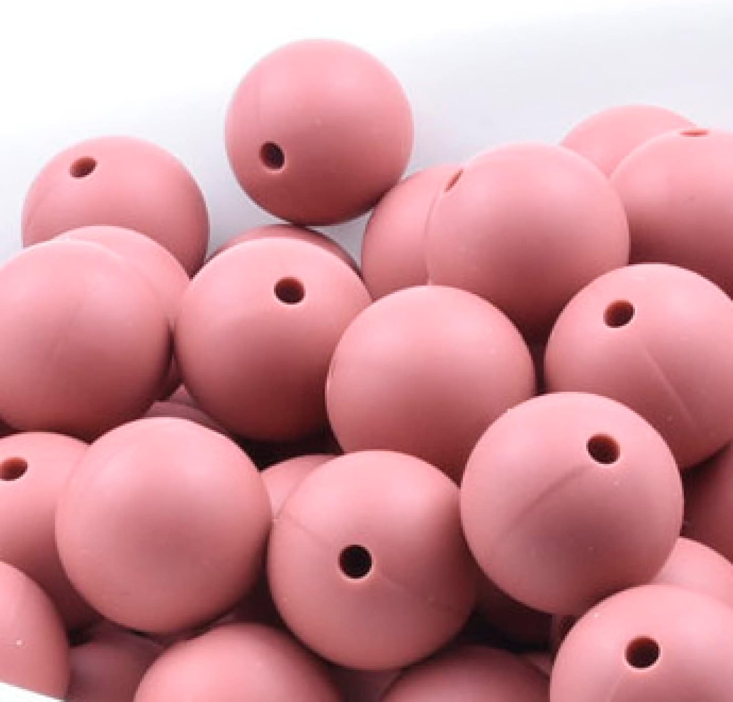 Silicone Beads Bulk Variety for Keychain Making 19mm 15mm Maroon Round Silicone Beads DIY Necklace Bracelet Beads Set for Crafts Bracelet Jewelry 10 Pieces (Round Dia 9 mm)