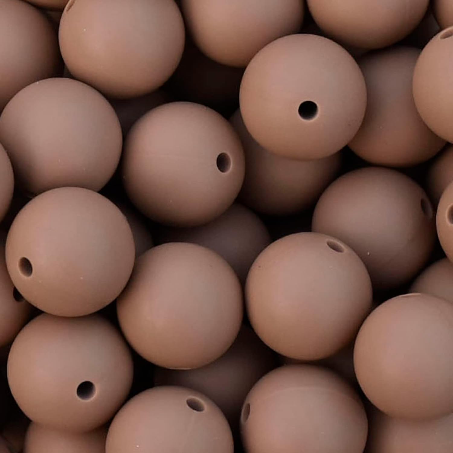 Silicone Beads Bulk 15mm 12mm DIY Necklace Bracelet Keychain Making Craft Set Jewelry, Colorful Silicone Beads Bulk Round Bead Loose with Accessories (15 mm Round Dusty Pink)