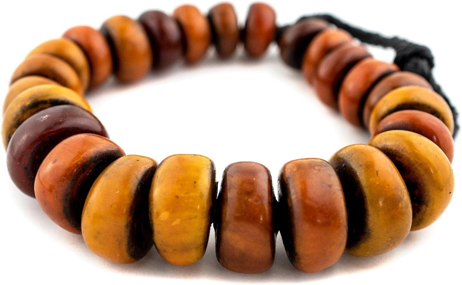 The Bead Chest Honey Medley Moroccan Amber Resin Beads Medley 29mm Morocco African Orange Round Large Hole 14 Inch Strand Handmade