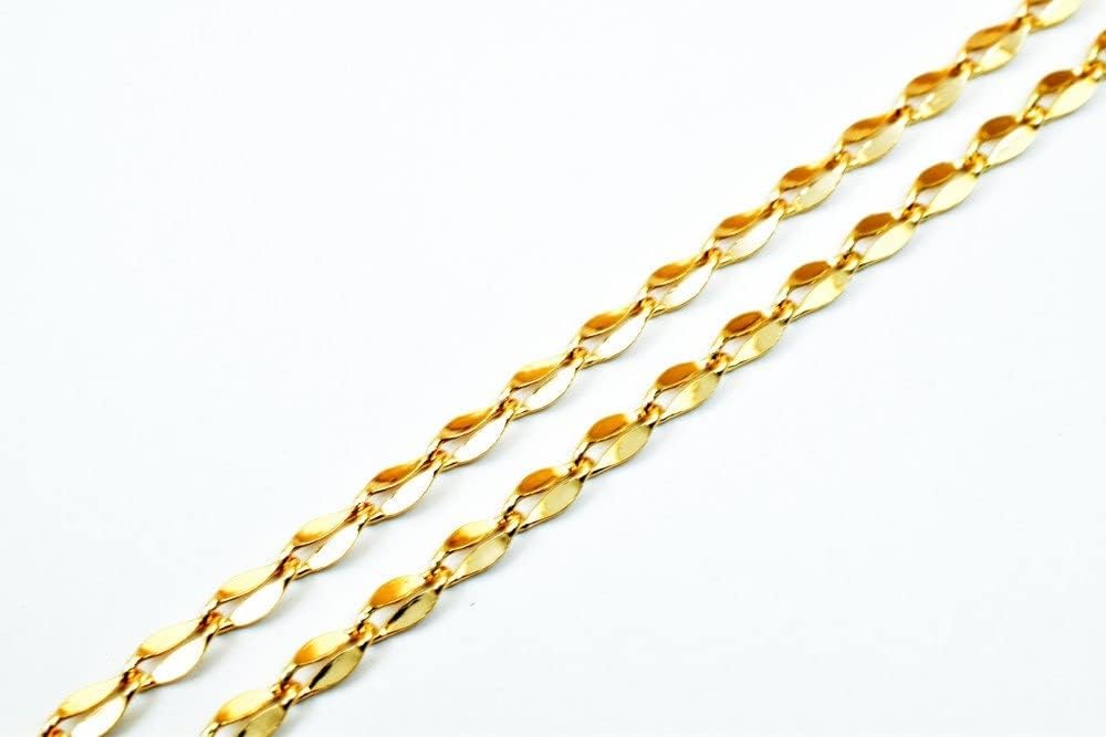 18K Pinky Gold Filled EP Chain Width 2.5mm Thickness 0.5mm Gold-Filled findings for Gold Filled Sold by Foot PGF21