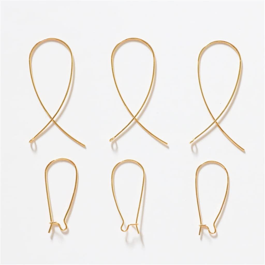 Teardrop U-Shaped Copper Wire Plated Real Gold Earrings Jewellery Accessory Handmade DIY Material Kit(D)