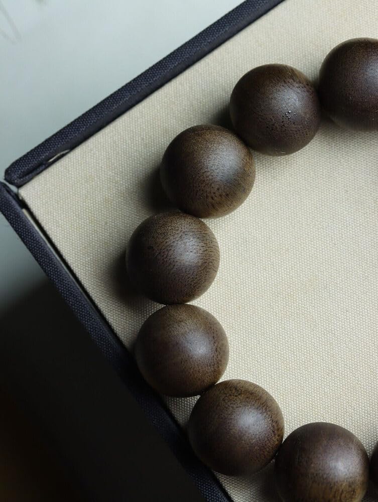 Agarwood 18mm Natural Vietnam White chess nan agarwood Bracelets Buddhist Prayer Beads