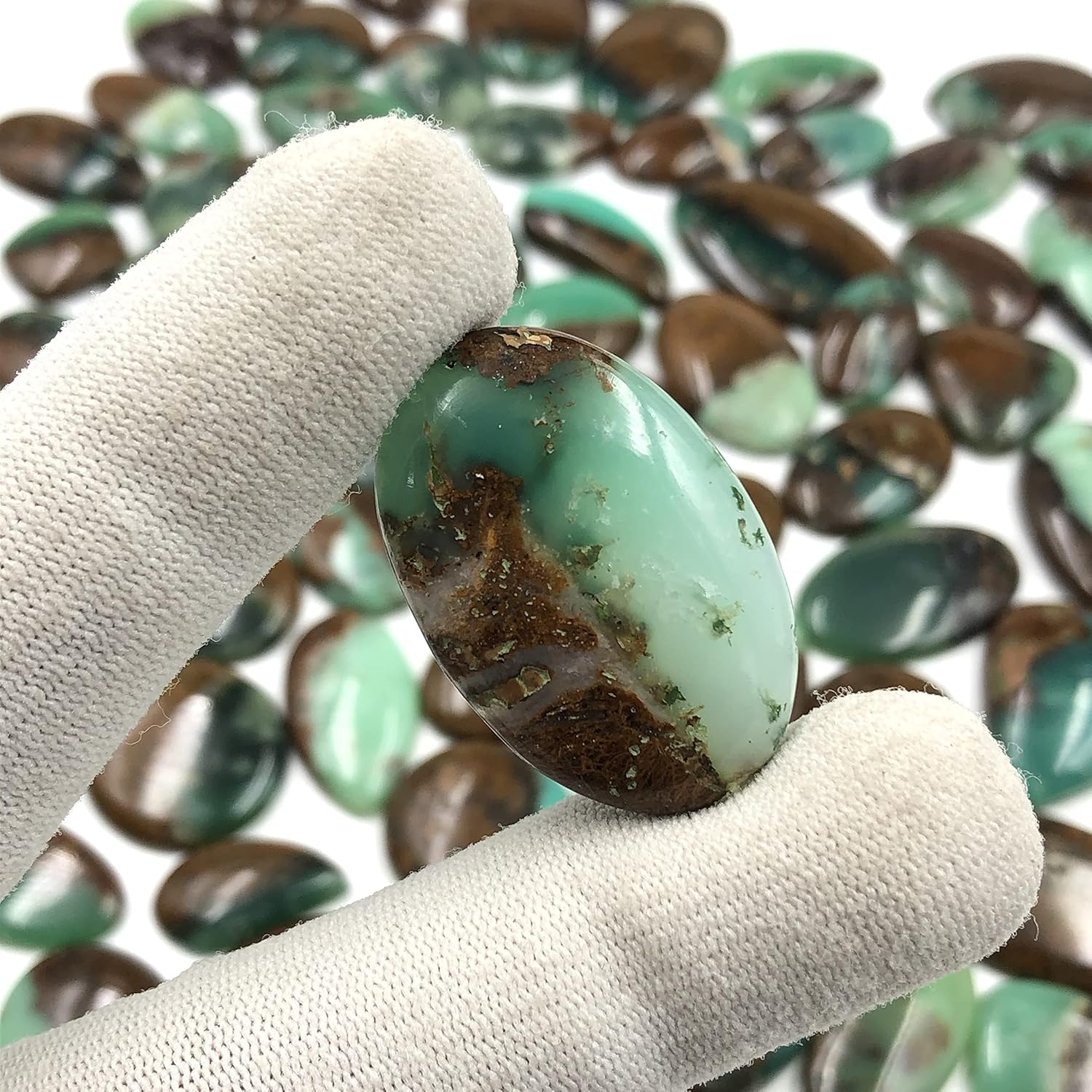 Natural BIO CHRYSOPRASE Gemstone Loose Cabochon Lot For Jewelry Making, Loose Gemstone For Ring, Earring & Pendant Necklace, Jewelry Making Cabochons, Healing Gemstones