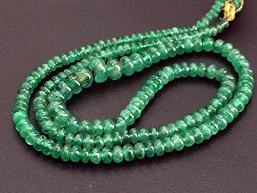 Emerald Beads, Emerald Plain Rondelle Beads, Emerald Necklace, Original Emerald, 2.5mm - 6mm, 8 Inch