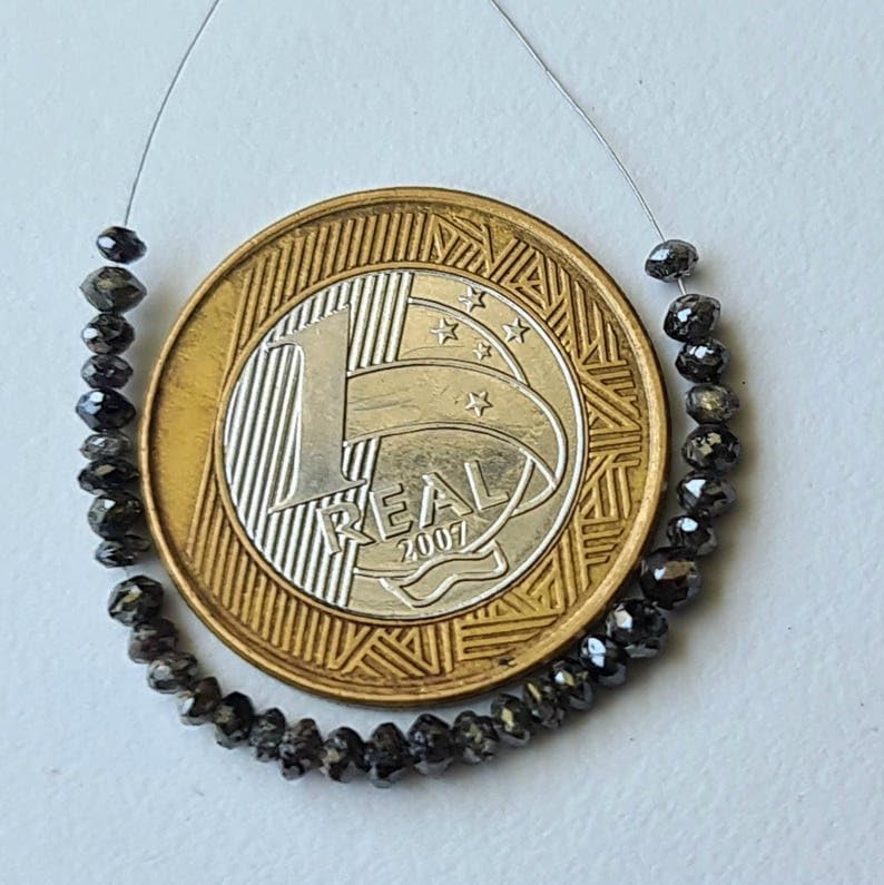 2.5-3mm Cognac Brown Sparkling Faceted Diamond Rondelle Beads, Diamond Beads Rondelles For Jewelry (2Pcs To 10Pcs) - PDD889