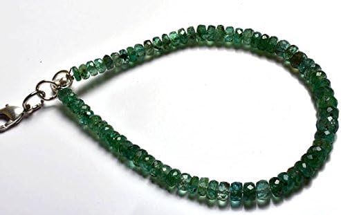 1 strand natural 7 inches stands agems natural emerald transparent faceted roundels beads necklace 4 to 6 mm