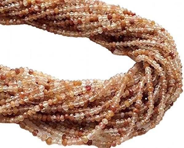 Natural Red Rutile Quartz Beads, Red Needles Faceted Rondelles 2.5 mm 8