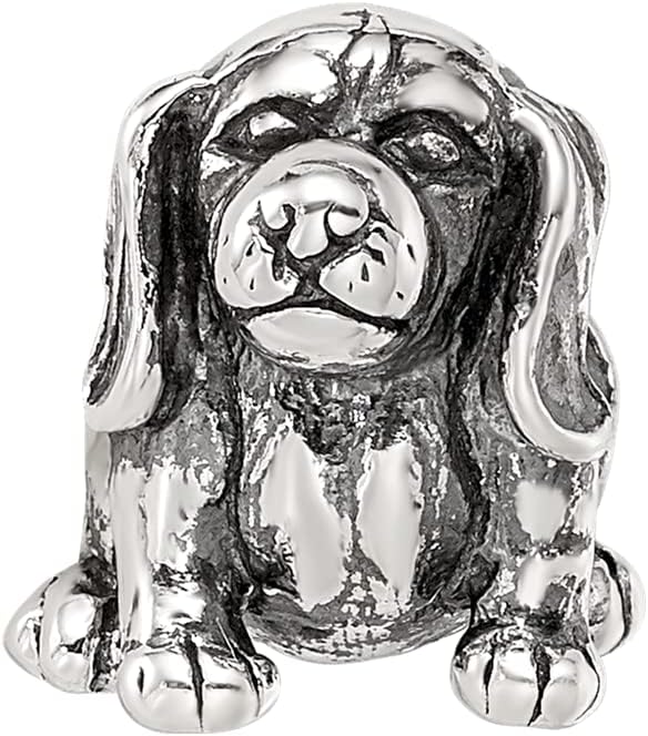 Solid 925 Sterling Silver Reflections Beagle Bead (9.1mm x 10.9mm)