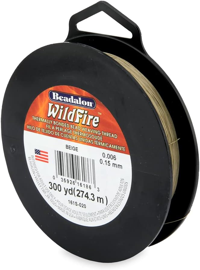 Beadalon Wildfire, 0.006 in, 0.15 mm, Break Strength 10 lb / 4.5 kg, Beige, 300 yd / 274.3 m
