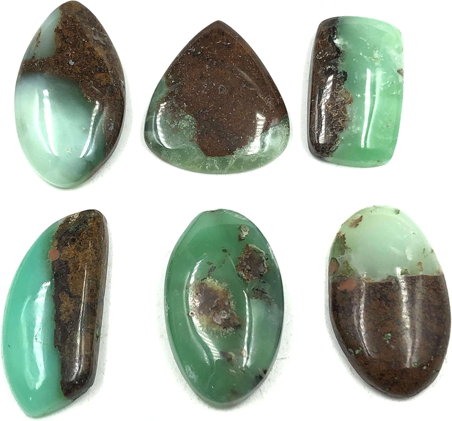 Natural BIO CHRYSOPRASE Gemstone Loose Cabochon Lot For Jewelry Making, Loose Gemstone For Ring, Earring & Pendant Necklace, Jewelry Making Cabochons, Healing Gemstones