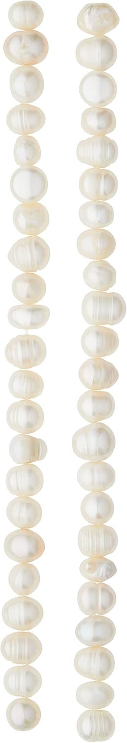 Bead Landing White Pearl Rondelle Beads, 8mm, 12 Pack