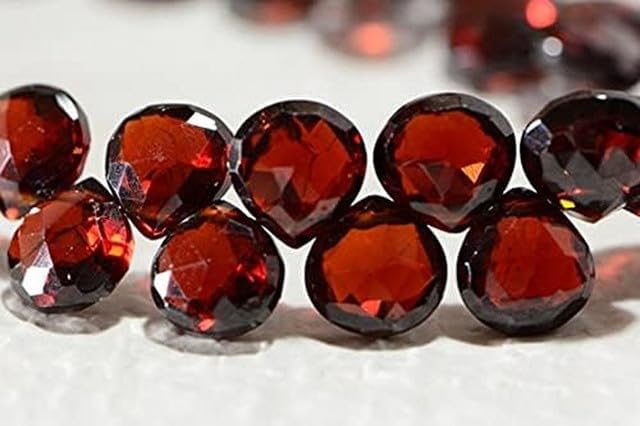 Garnet Faceted Beads Natural Gemstone Beads Jewelry Making Supplies 8x7.5xx3.7mm 8