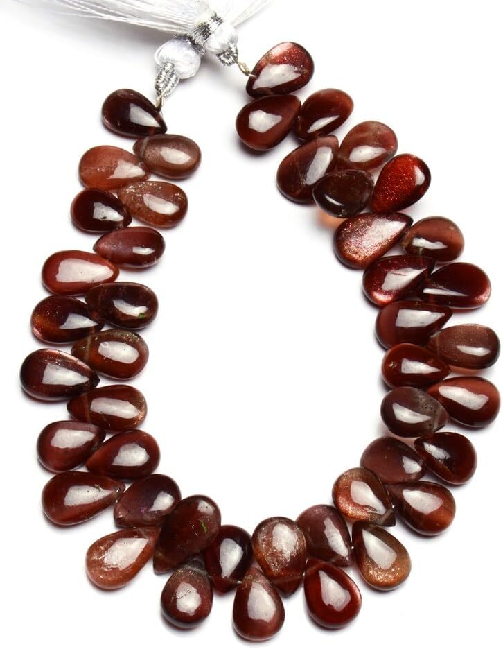 8 inch Strand of Natural Brown Scapolite 11x7-12x8 mm pear Smooth briolette Beads for DIY Jewelry Making. |BRIO_01344