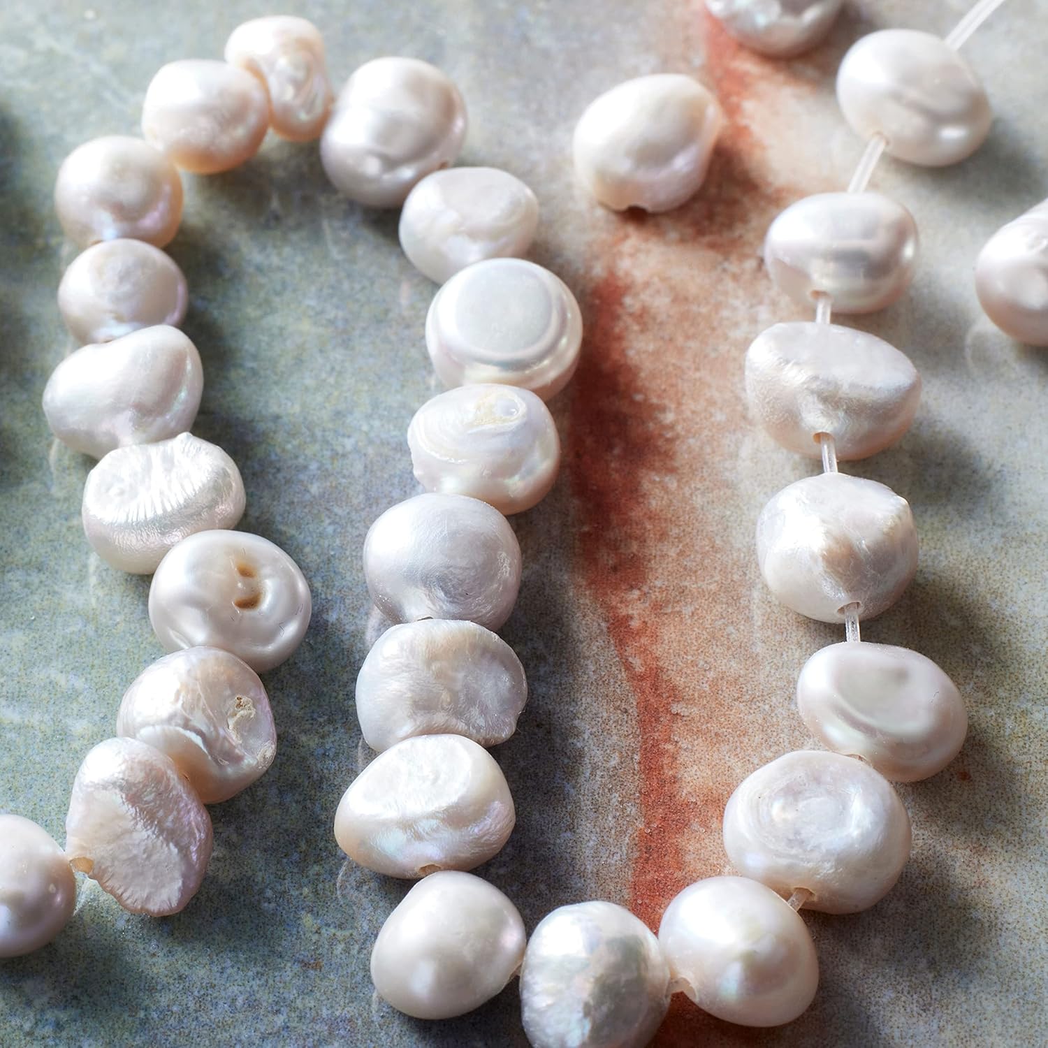 Bead Landing Light Gray Pearl Rondelle Seed Beads, 6mm, 12 Pack