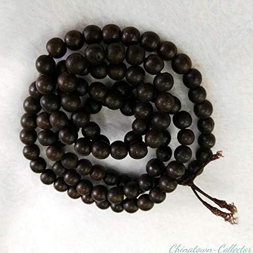 GLW Vietnam 7 Mm Agarwood Aloewood Mala Meditation Japa Prayer Beads Necklaces #3803