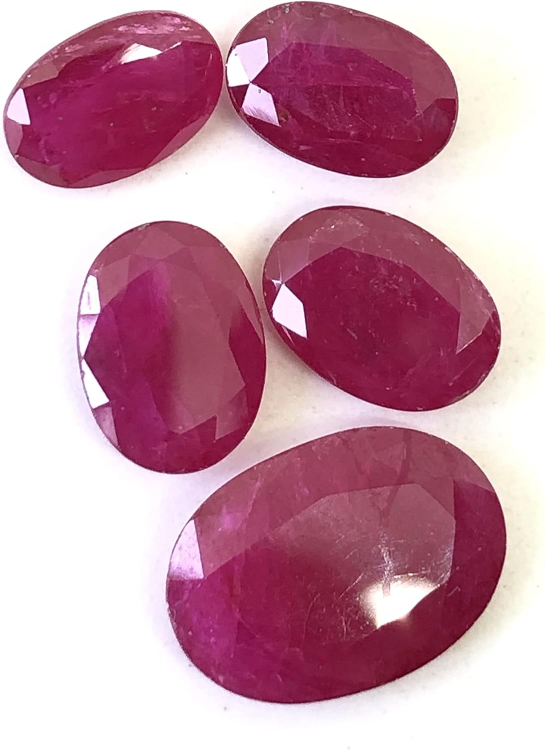 13.88 Ct Natural Ruby Oval Shape Size 9.50 To 14 mm Cut Faceted 5 Pcs Lot Loose Gemstone Perfect For Making Ring, Earring, Necklace, Pendant Jewelry