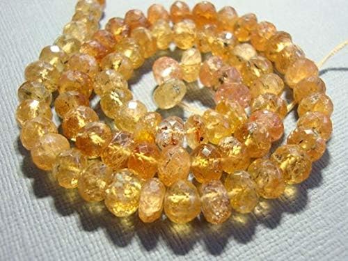 6.3-6.6mm, Gorgeous Genuine Pink Golden Imperial Topaz Faceted Lovely Rondelle 7 inch Strand Code-HIGH-61960