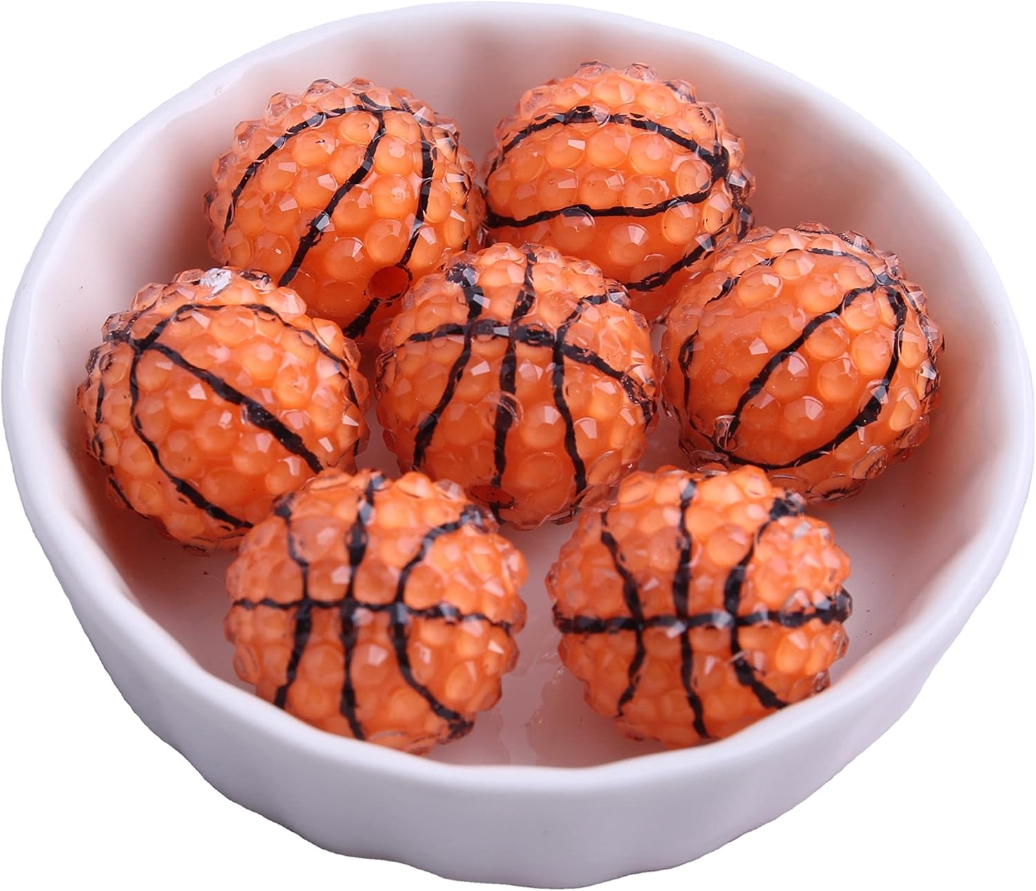 Davitu Kwoi vita 100pcs A lot 20mm Loose Round Chunky Basketball Resin Rhinestone Ball Beads for Bubblegum Necklace Jewelry| | - - (Color: ab Color, Item Diameter: 20mm 100pcs per Bag)