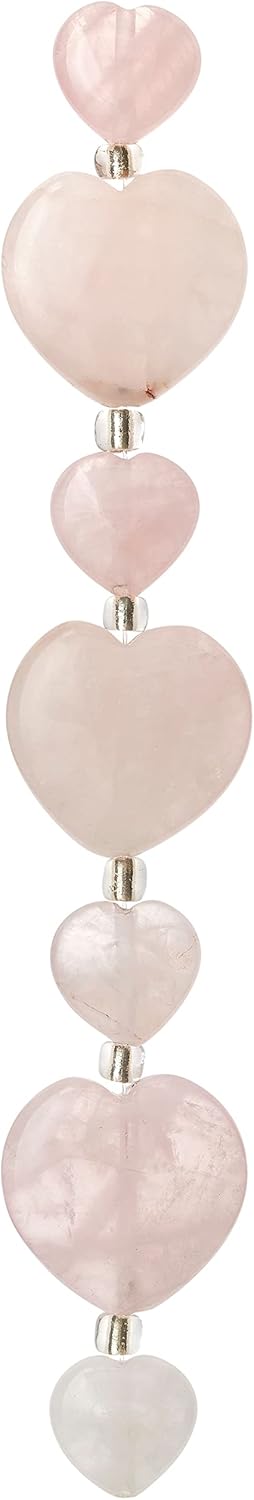 Bead Landing Light Pink Mixed Heart Rose Quartz Beads, 20mm, 12 Pack