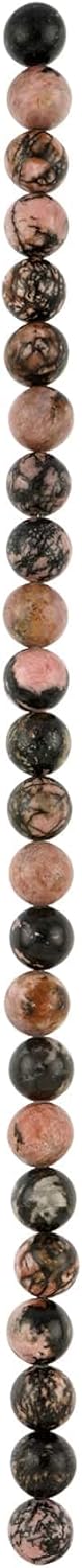 Bead Landing Rhodonite Round Beads, 12 Pack